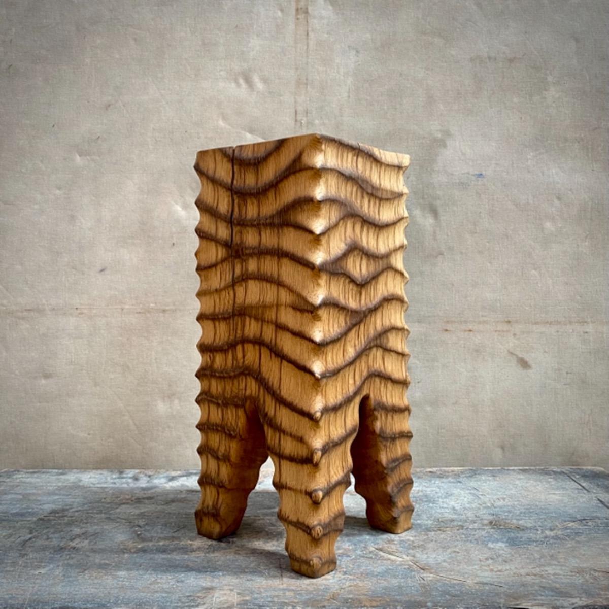 Brutalist oak pedestal 