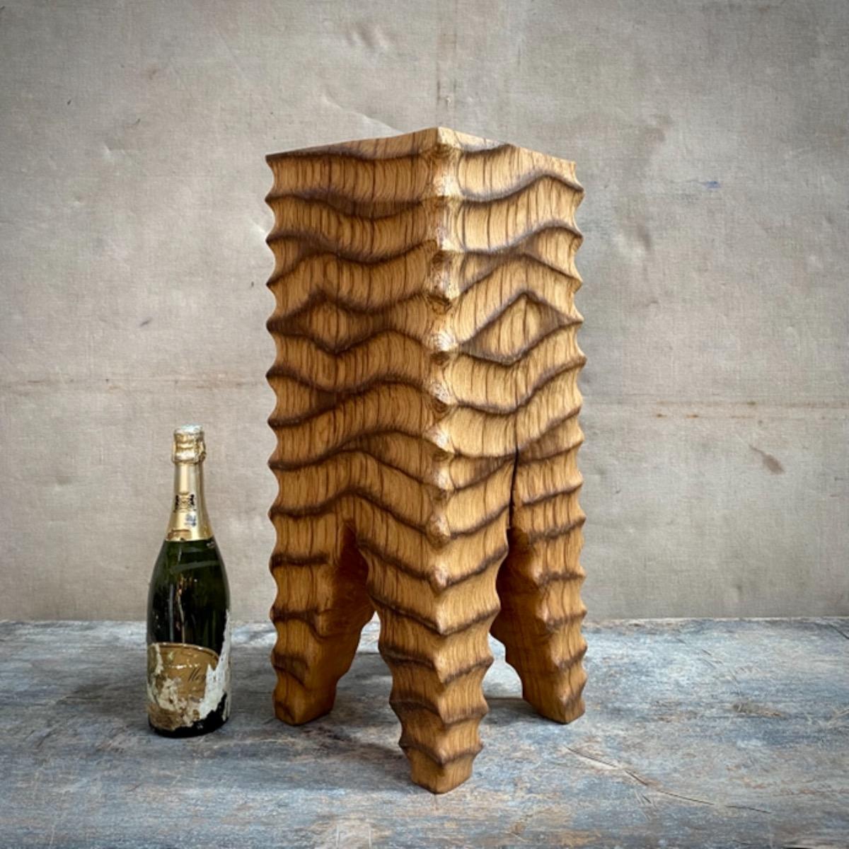 Brutalist oak pedestal 