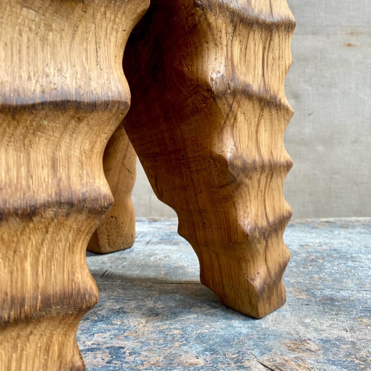 Brutalist oak pedestal 