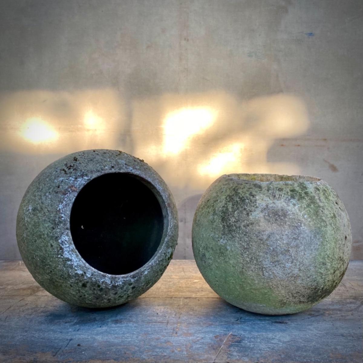 Concrete ball planters