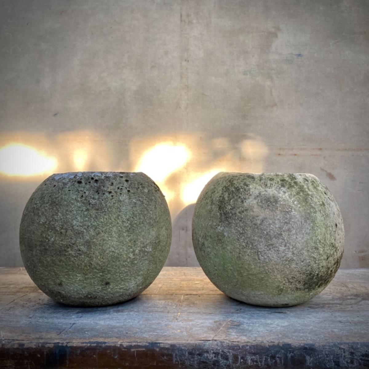 Concrete ball planters