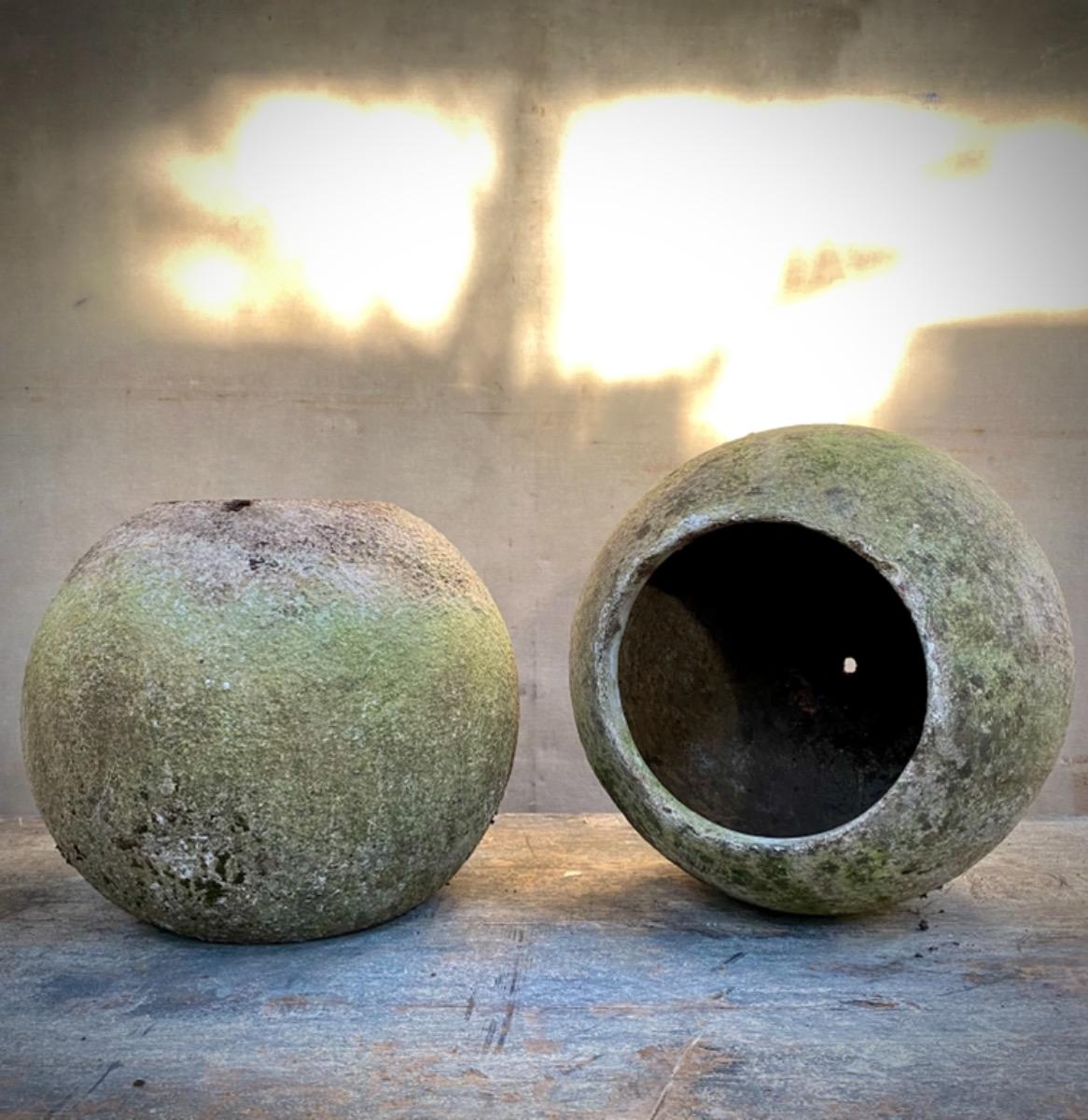Concrete ball planters
