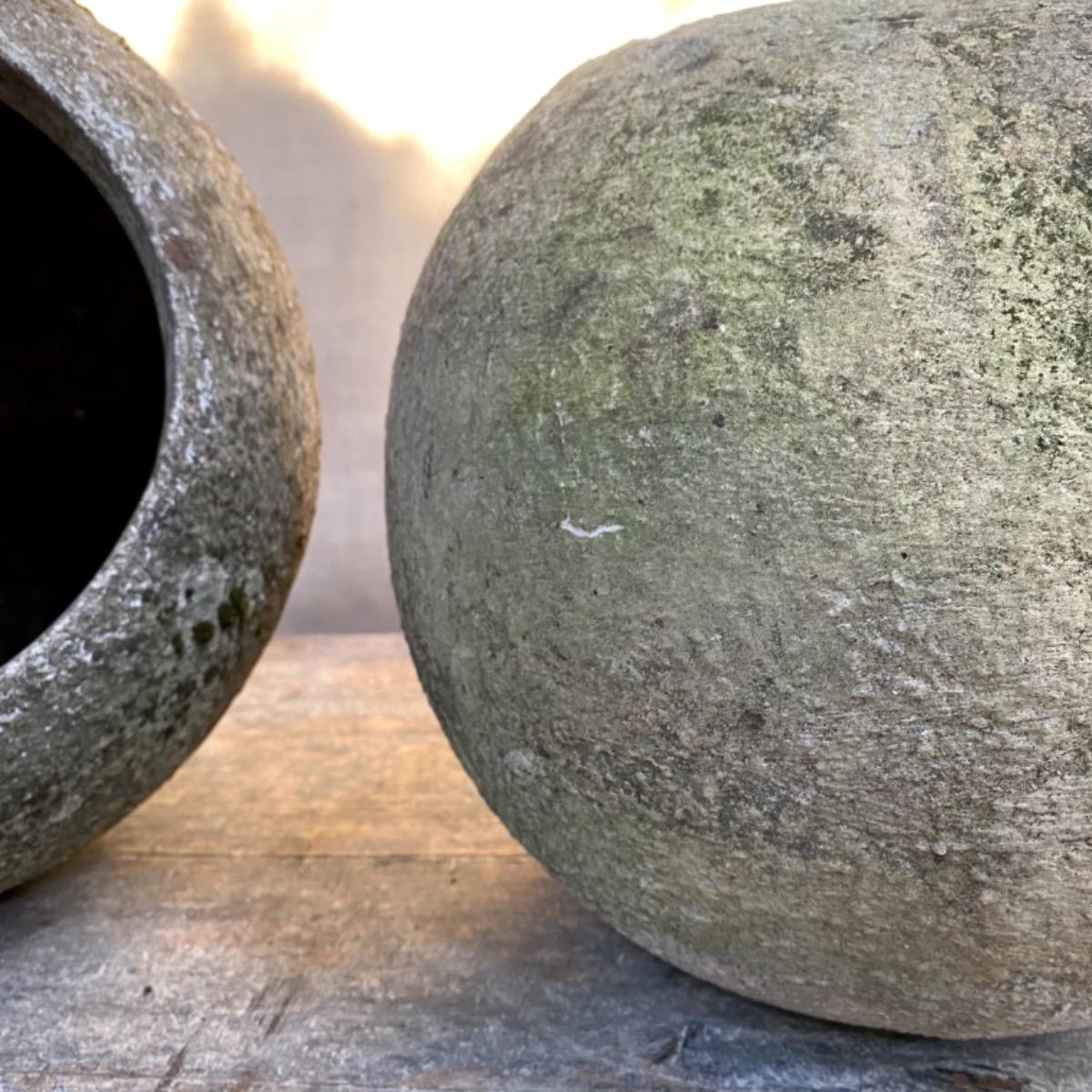 Concrete ball planters