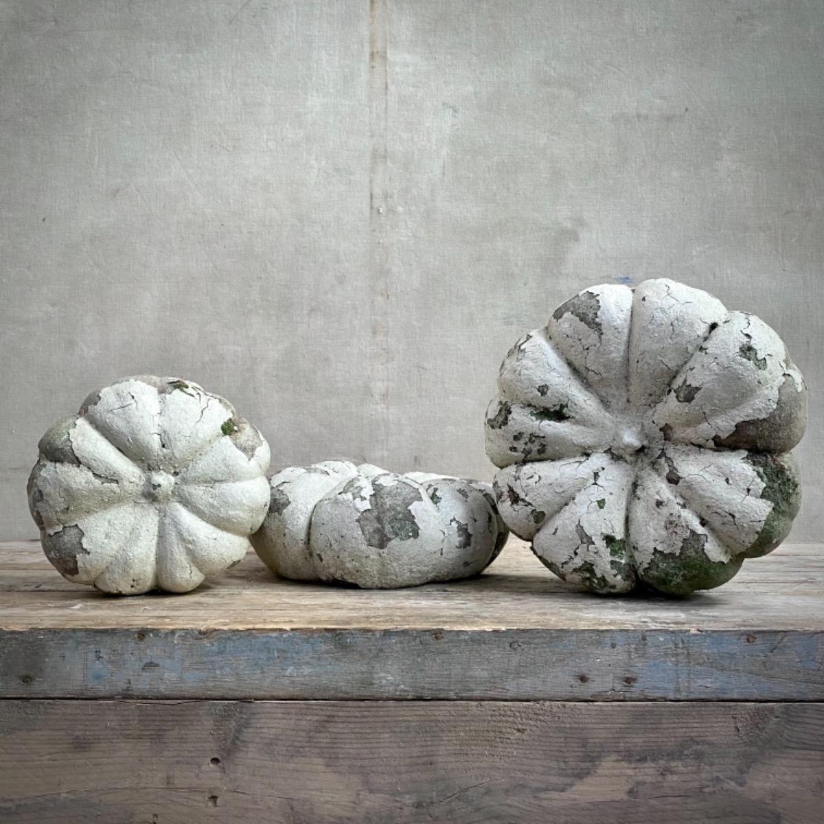 Garden concrete pumpkins