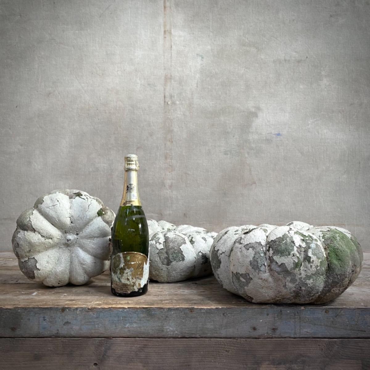 Garden concrete pumpkins