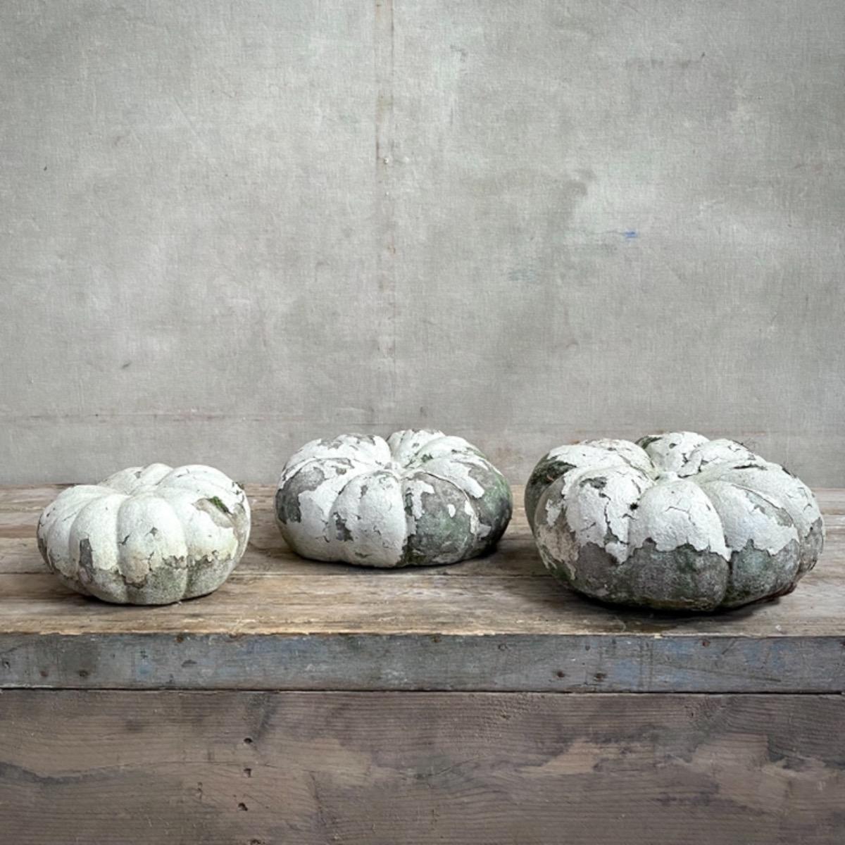 Garden concrete pumpkins