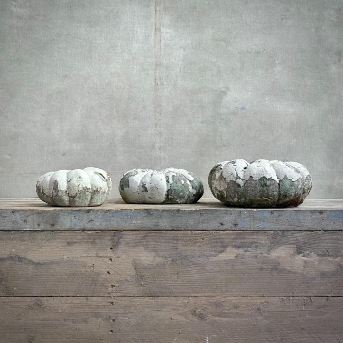 Garden concrete pumpkins