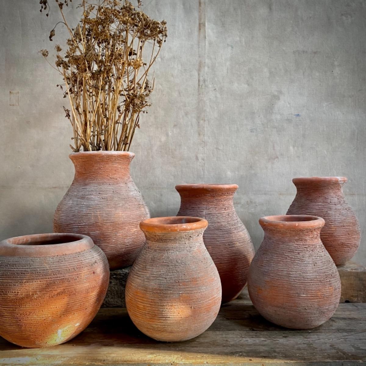 Garden terracotta jars