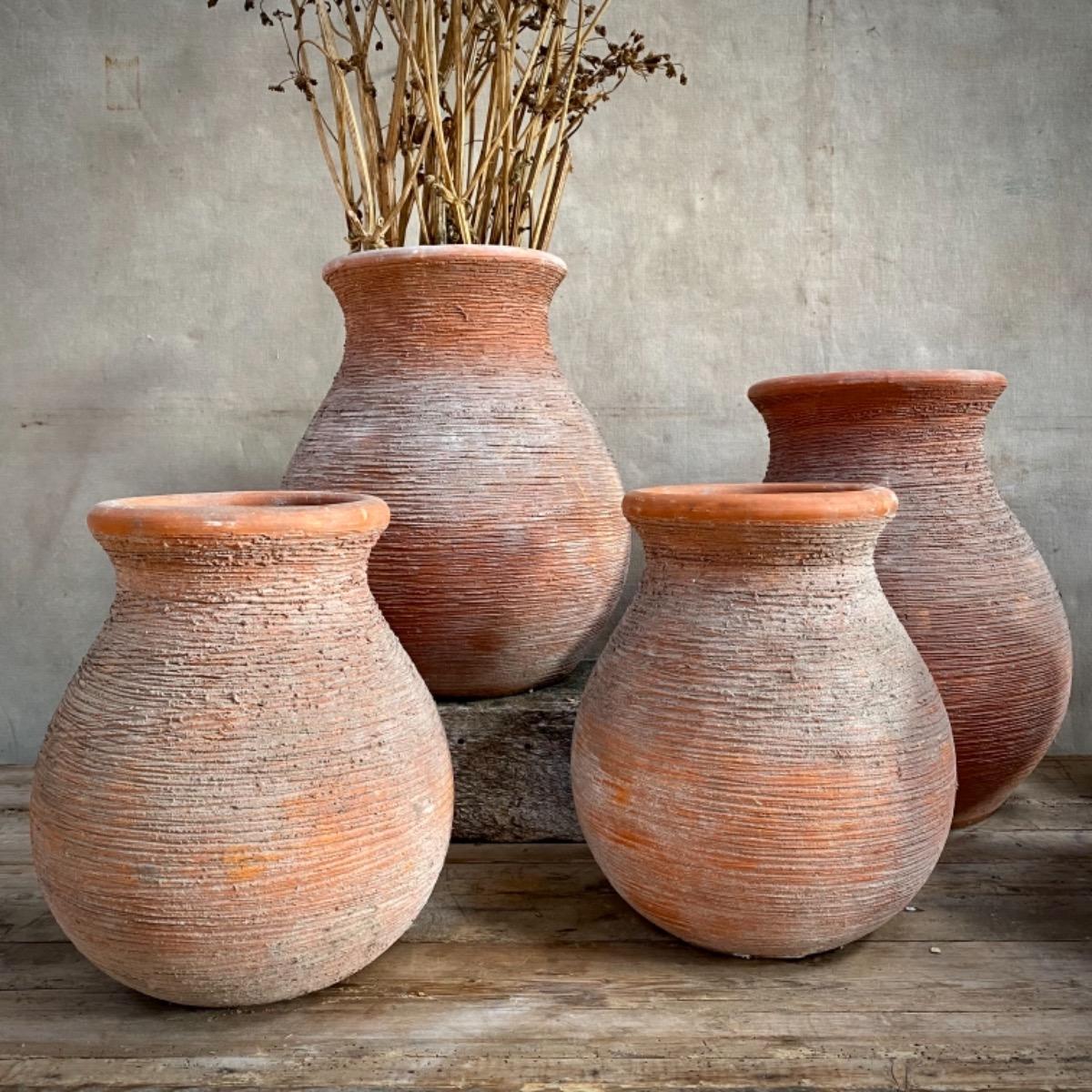 Garden terracotta jars