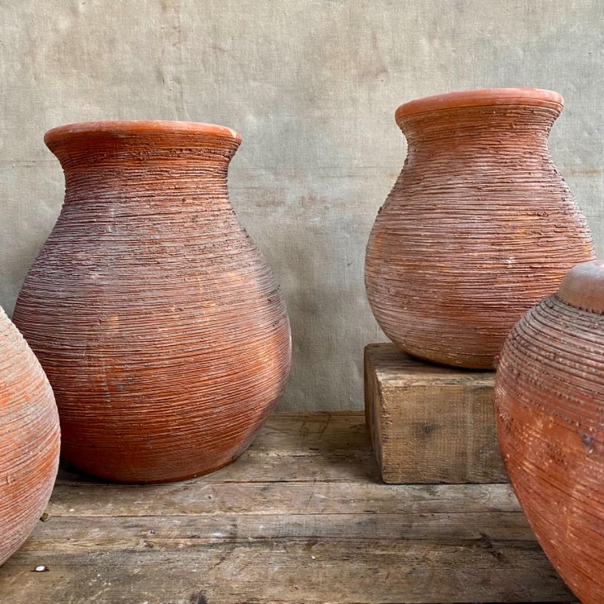 Garden terracotta jars