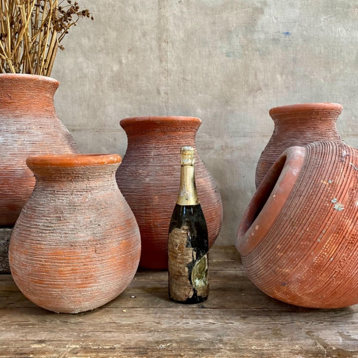 Garden terracotta jars