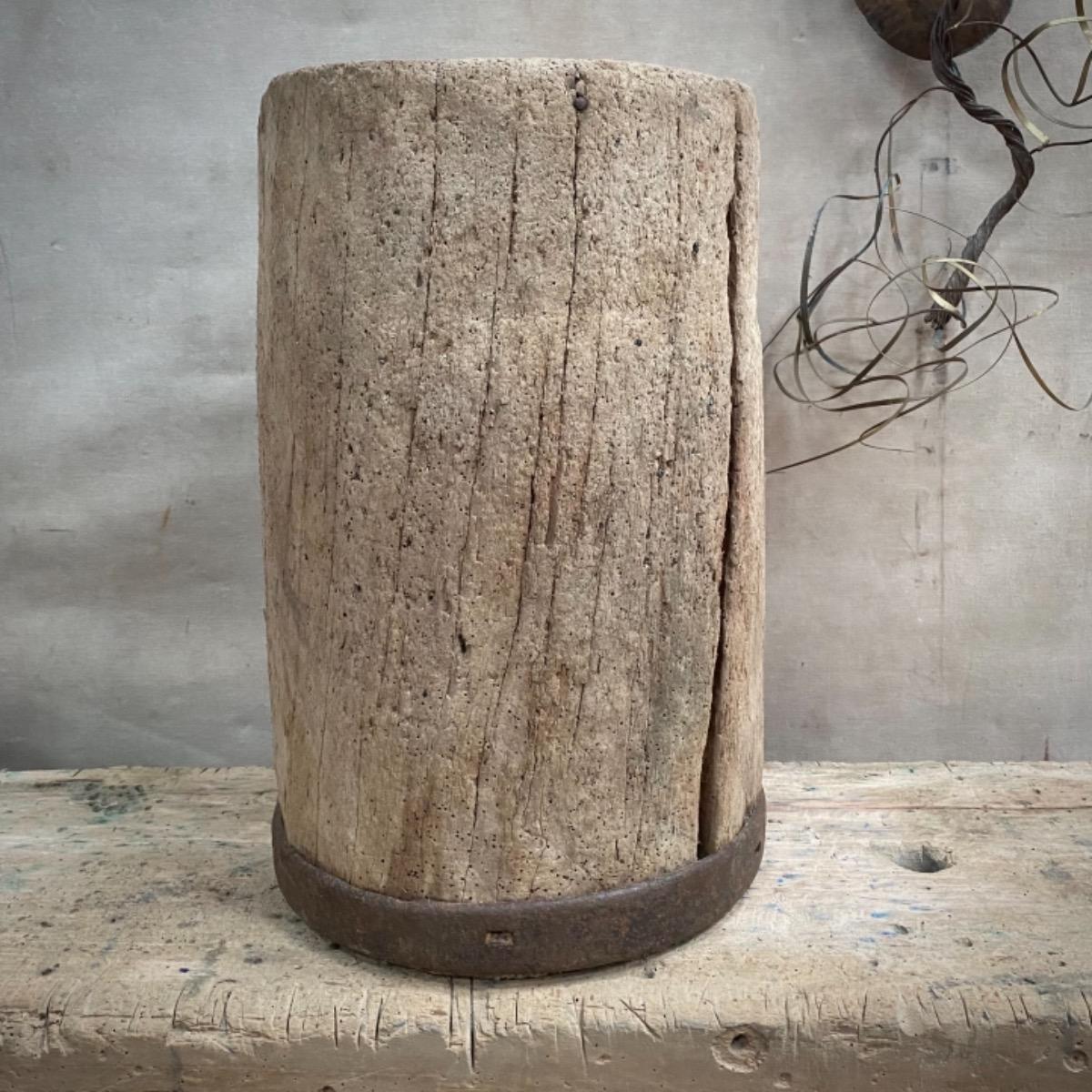 Primitive wooden pedestals 