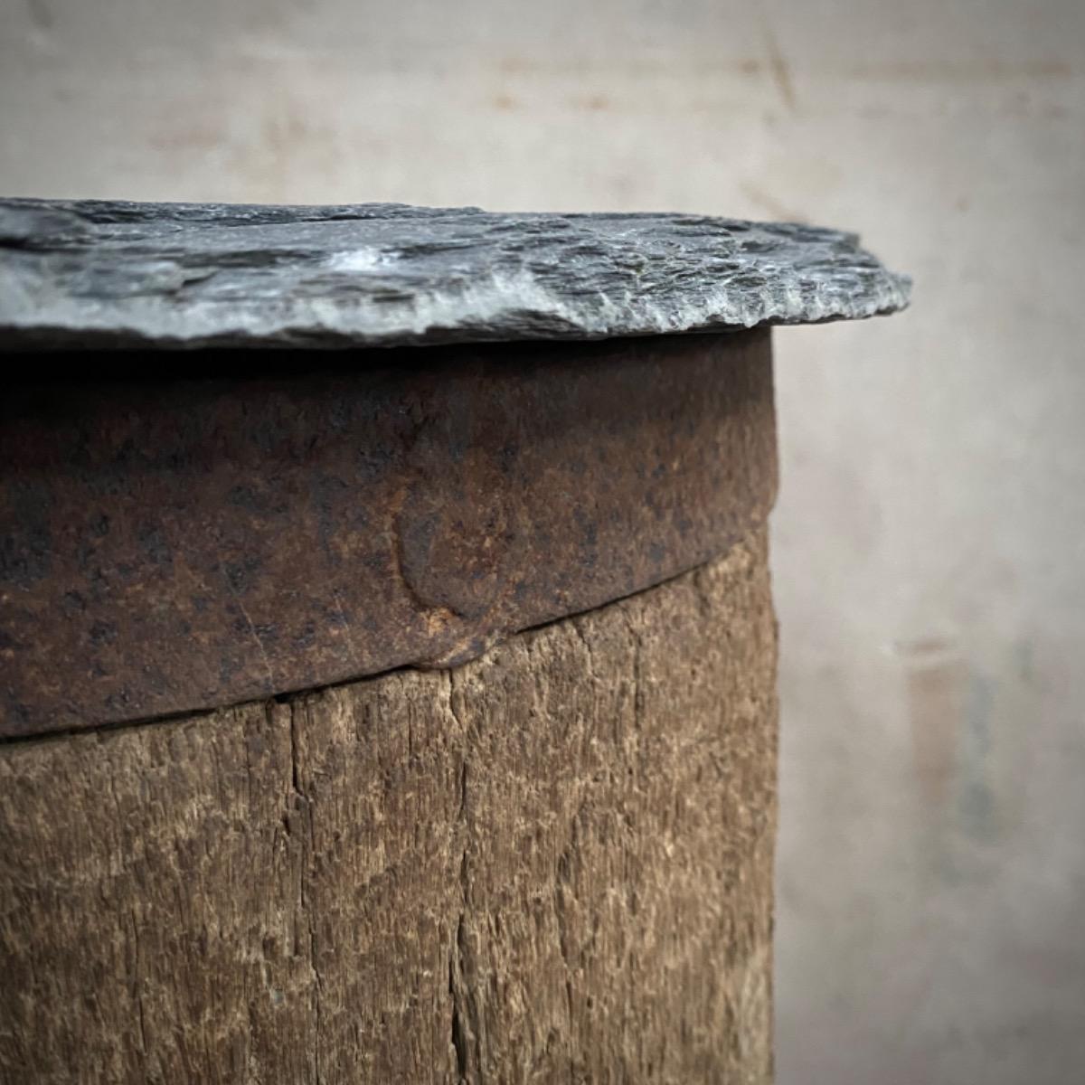 Primitive wooden pedestals