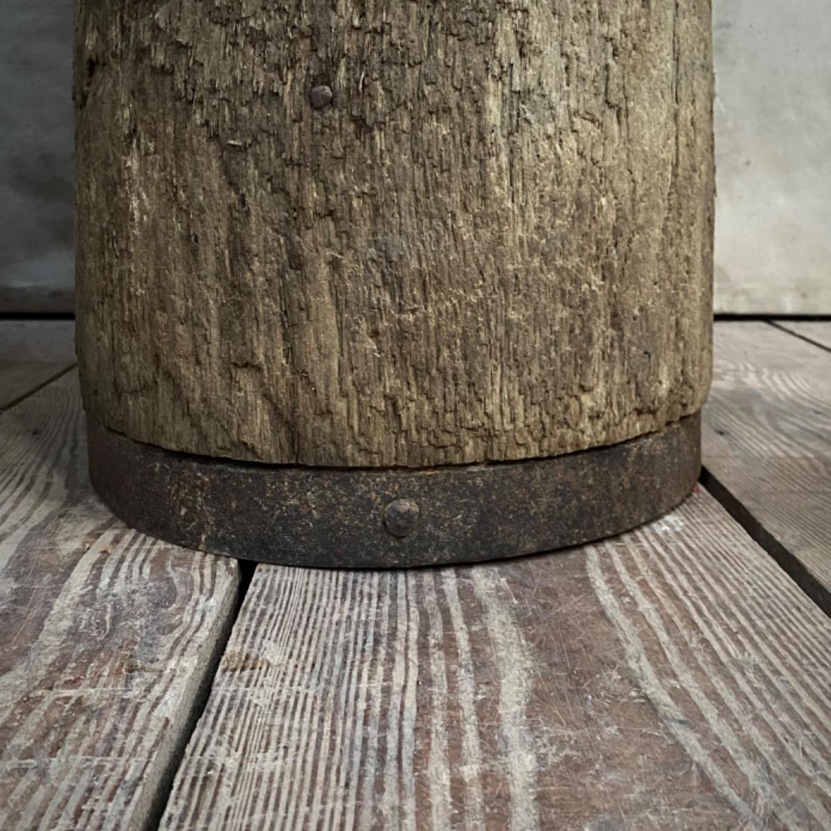 Primitive wooden pedestals