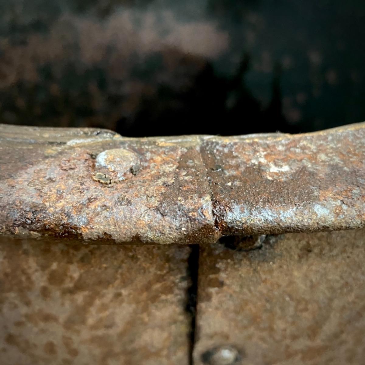 Riveted metal planter