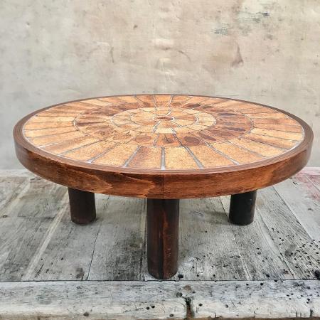 Roger Capron フランス ビンテージ テーブル ぺリアン Roger Capron French 1960's Ceramic Tile Coffee Table