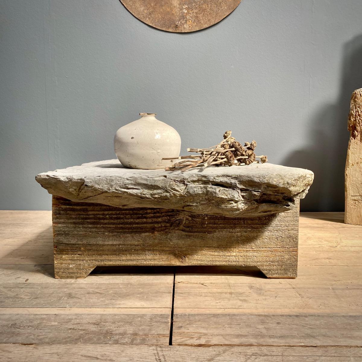 Stone & wood low table