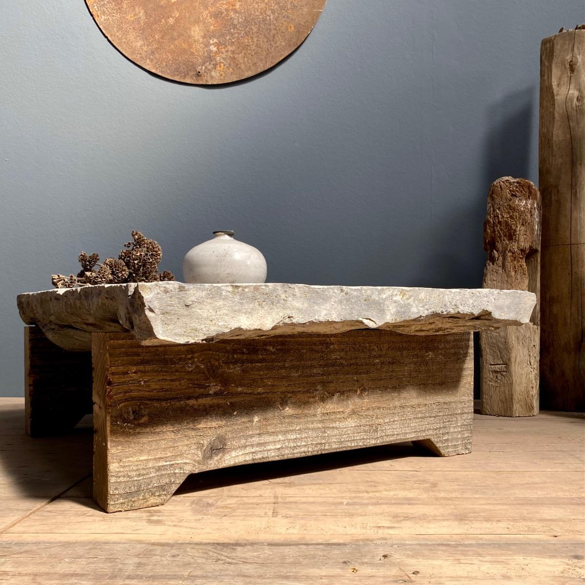 Stone & wood low table