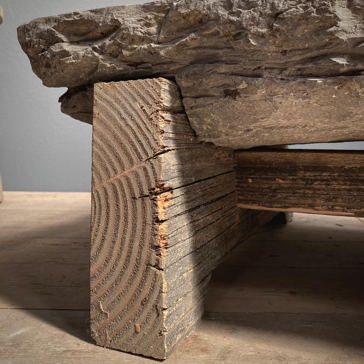 Stone & wood low table