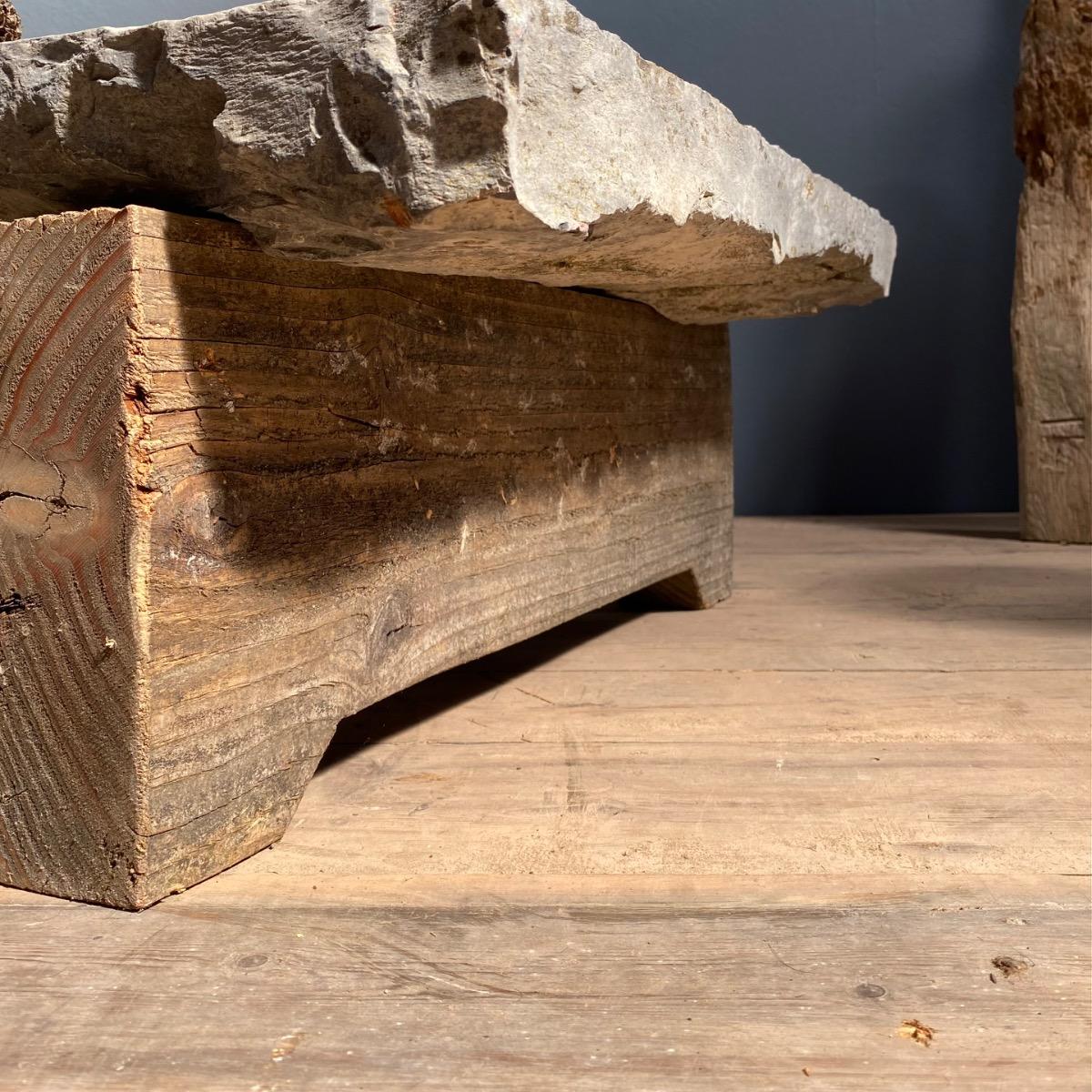 Stone & wood low table