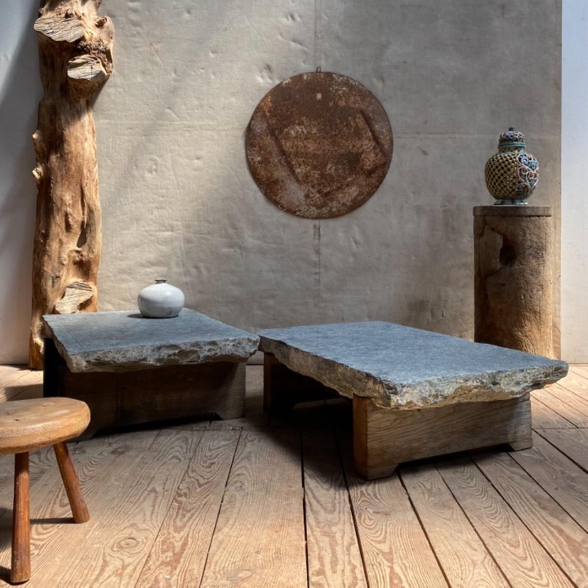 Stone & wood low tables