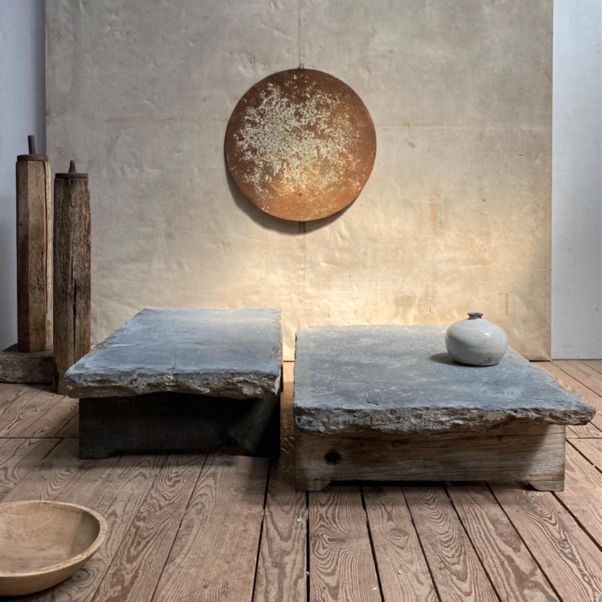 Stone & wood low tables