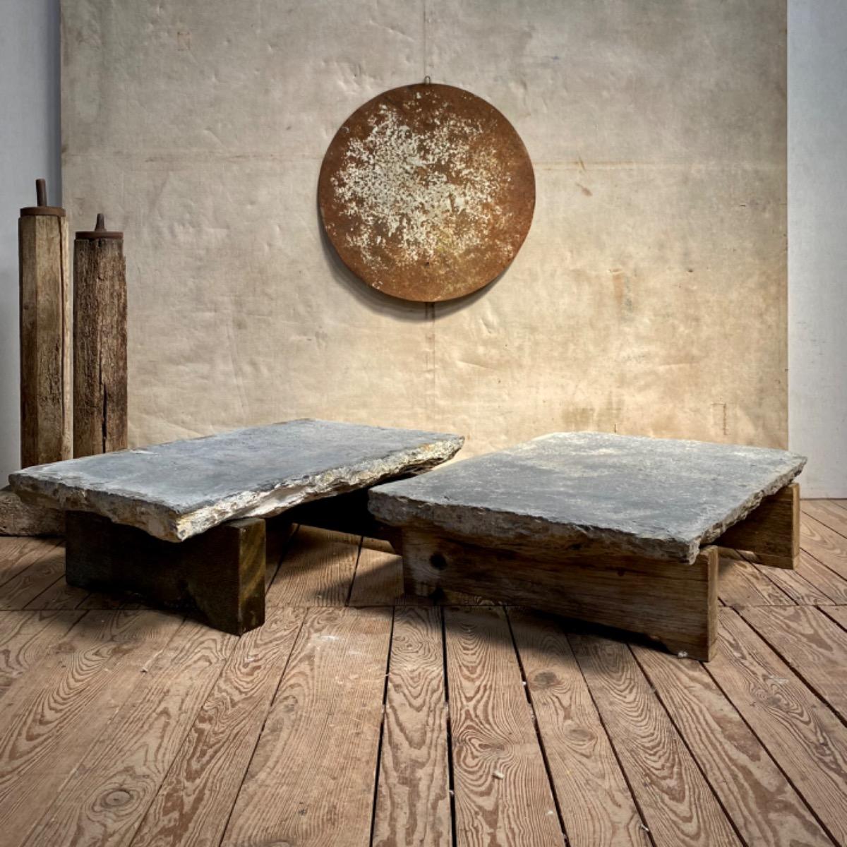 Stone & wood low tables